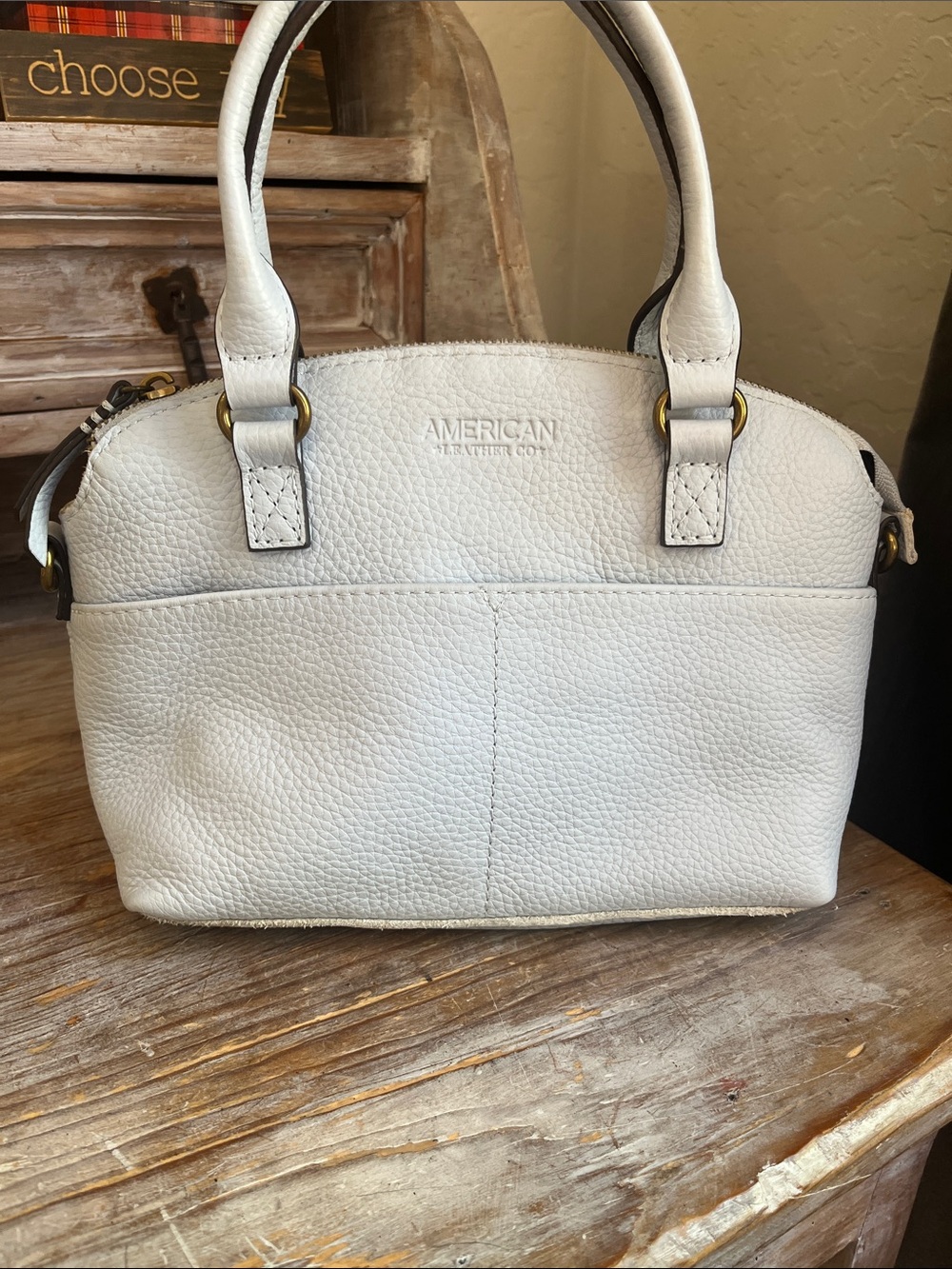 💙 American Leather Co. Carrie Mini Dome Crossbody Bag Sea Breeze Blue
